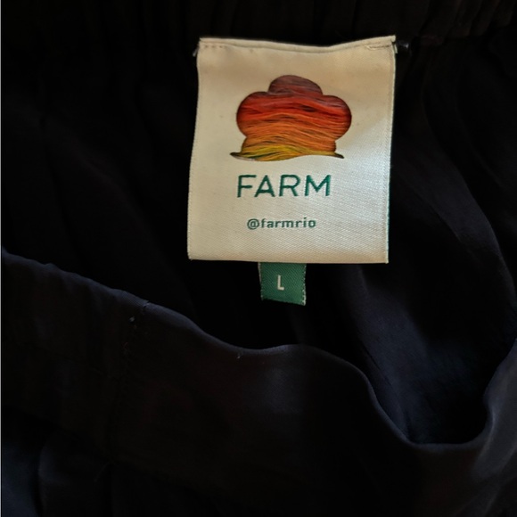 Farm Rio Black Rainbow Beaded Mirror Trim Trousers, size L - Picture 6 of 13